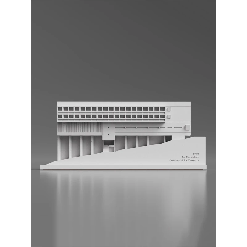 Le Corbusier, La Tourette Abbey, cement architectural model ornaments, modern and simple home living room desktop decorations