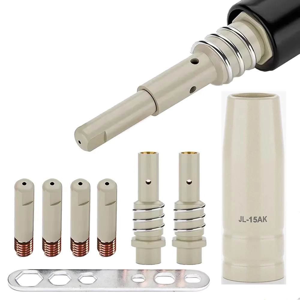MB-15AK 15ak Coating Protection Anti-stick Gas Nozzle Holder Contact Tips 0.8/1.0/1.2mm Mig MAG Welding Torch Accessoriess
