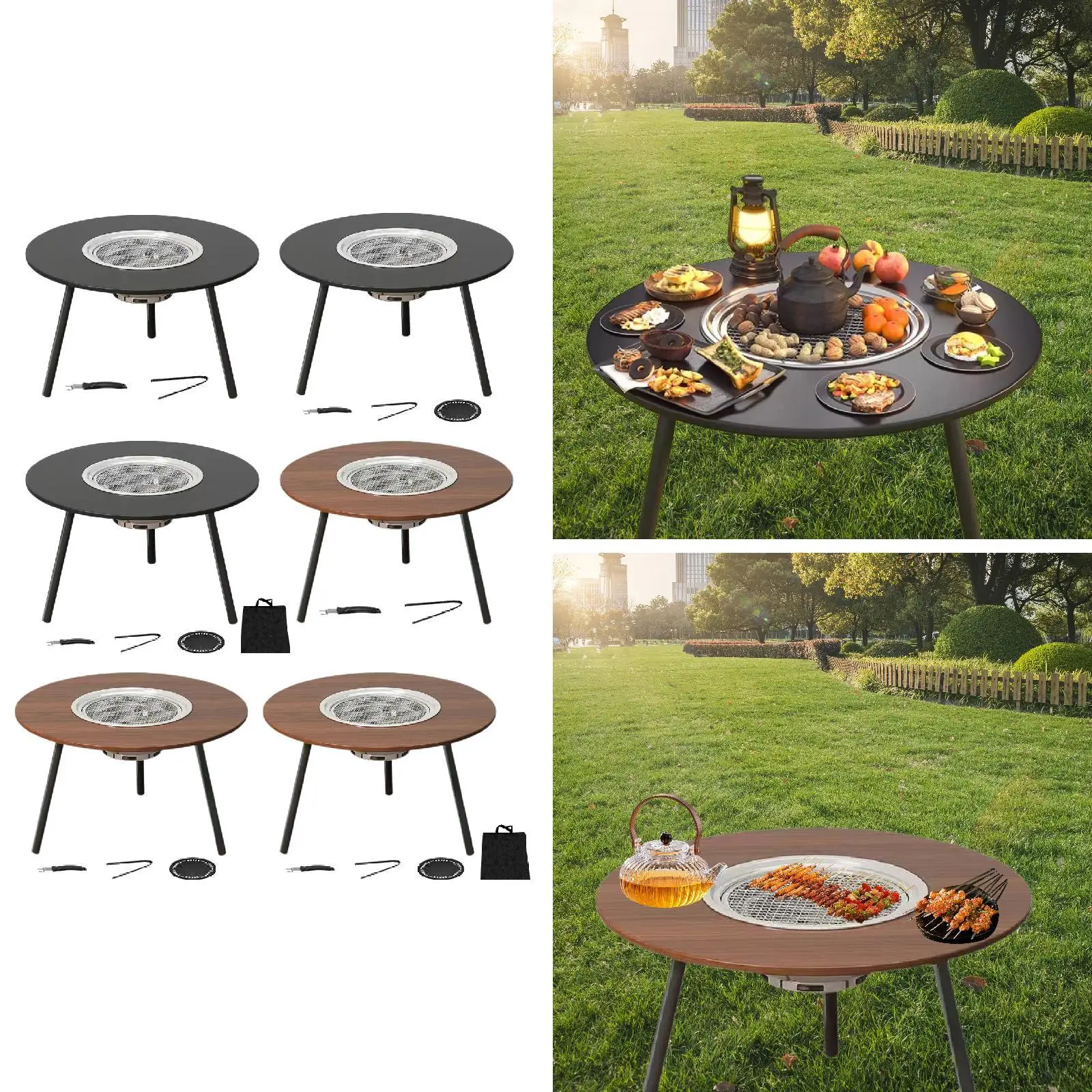 Barbecue Grill Stable Convenient Burning Grill for Camping Gathering Garden