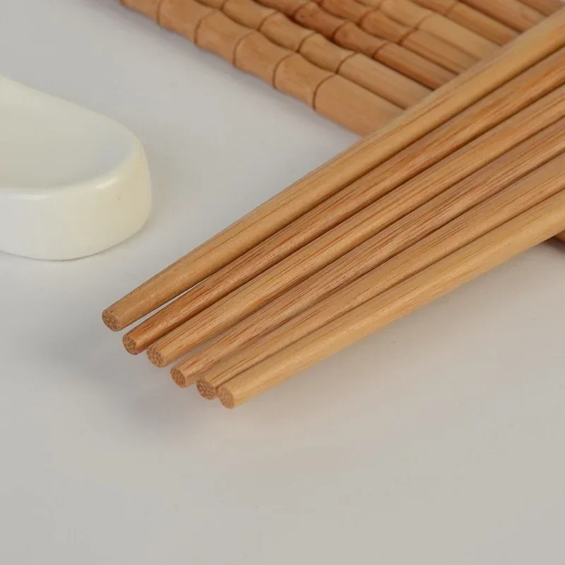 Handmade Natural Bamboo Wood Chopsticks Household Kitchen Bamboo Chopsticks 24cm Reusable Sushi Food Chopsticks Tableware