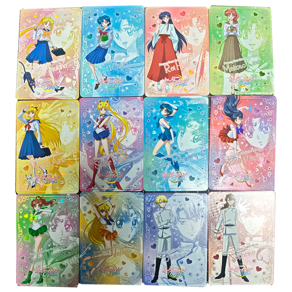 22-teiliges Set 59x86mm DIY Selbstgemachte Tsukino Usagi Kristall Niedliche Sammelkarten mit Refraktion und Relief, Badeanzug Aino Minako Geschenk-Spielzeug