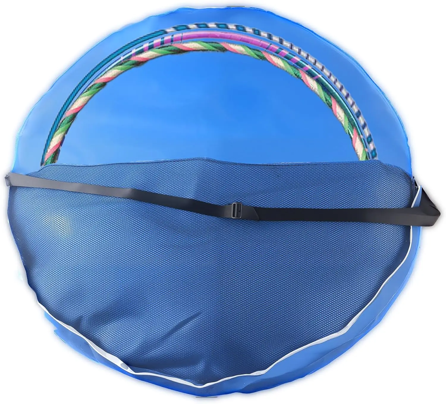 Klmnop Hoop Storage Bag, 34 Inch Exercise Hoop Bag Blue Obstacle Course Ring Bag with Adjustable Shoulder Strap for Gymnastics P