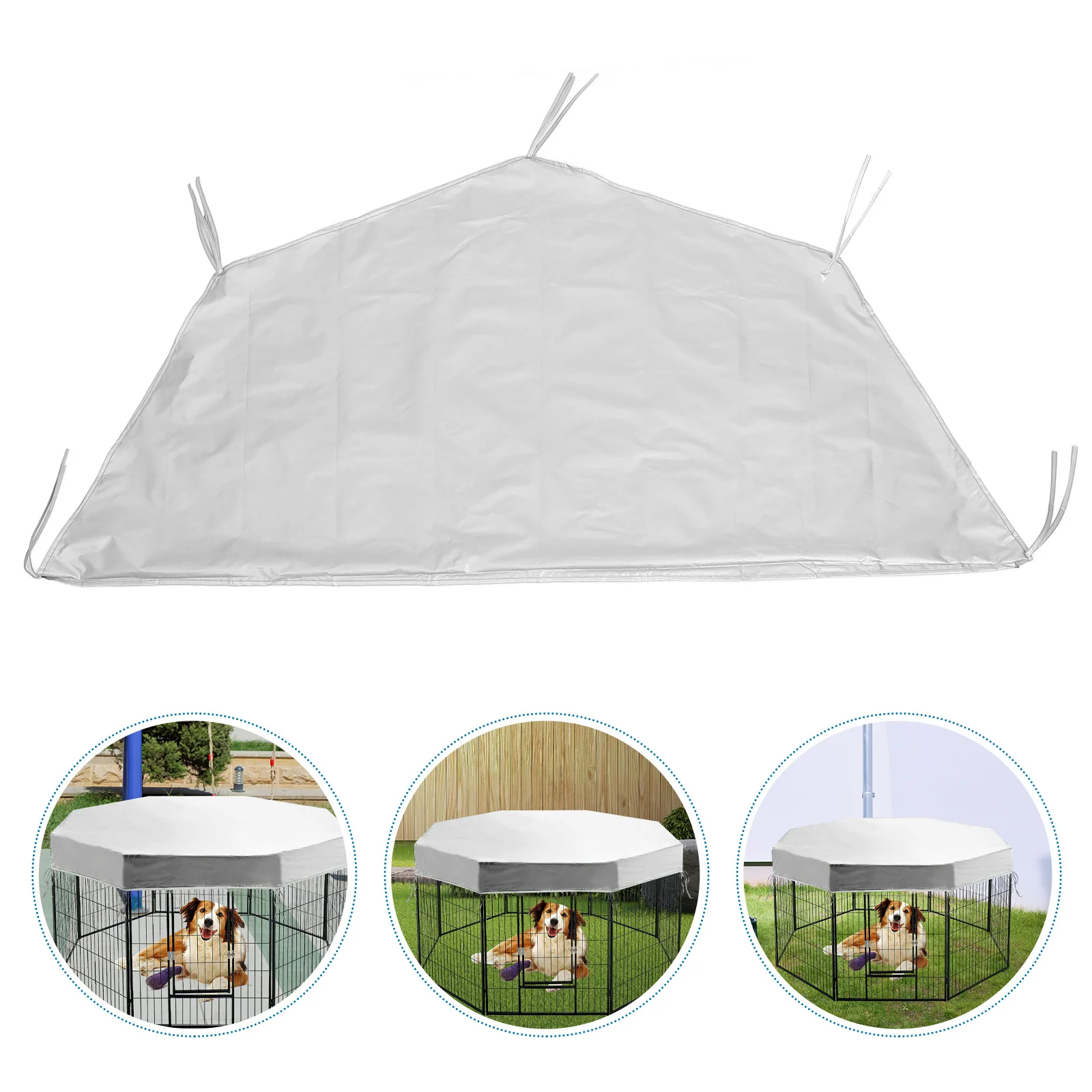 Capa impermeável para canil de animais de estimação, pano oxford, cercadinho para cães, proteção contra o sol, gaiola para cães ao ar livre, cobertura de telhado, acampamento, protetor de gaiola para animais de estimação