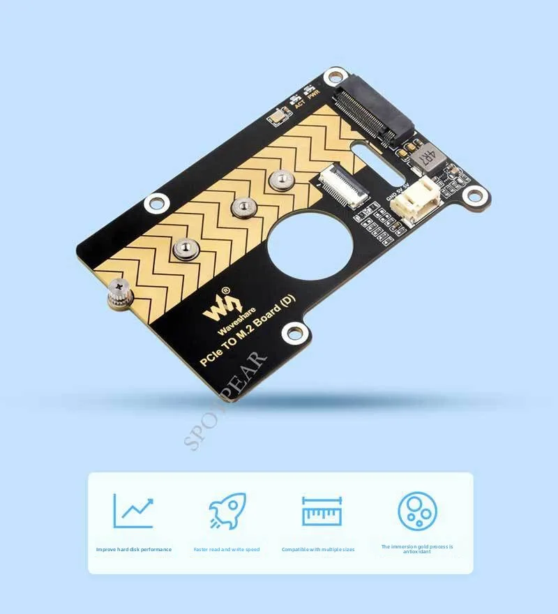 Raspberry Pi5 Solid State DrivePCIEErweiterungsplatine TurnM.2 NVME SSD Pi5 2280-2242-2230 – Detail 1