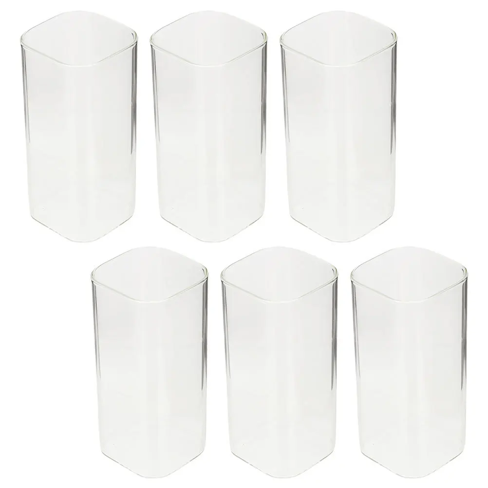 

6Pcs Clear Glass Coffee Mugs 250ml Exquisite Workmanship for Home Office Use Milk Cup Beverage Cup Glass Mugs Juice Glasses