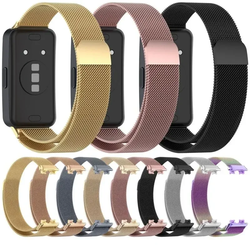 

Stainless Steel Watch Strap For Huawei Band 9 8 Smart Watch Wrist Band Milanese Loop Magnetic Bracelet Wristband Band8 Band9