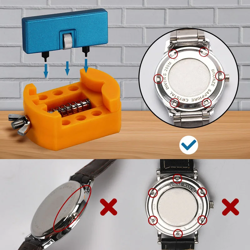 3in1 Watch Case Opener Back Cover Remove Open Tool Removal Holder Stand Change Battery Tweezers Watch Repair Tools Kits Set