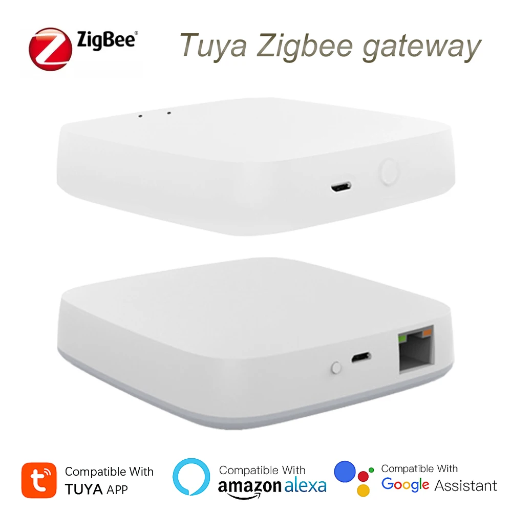 

Tuya Wireless/Wired Zigbee 3.0 Gateway Hub Smart Life APP Remote Bridge Control Devices Mini Size Works With Alexa Google Home