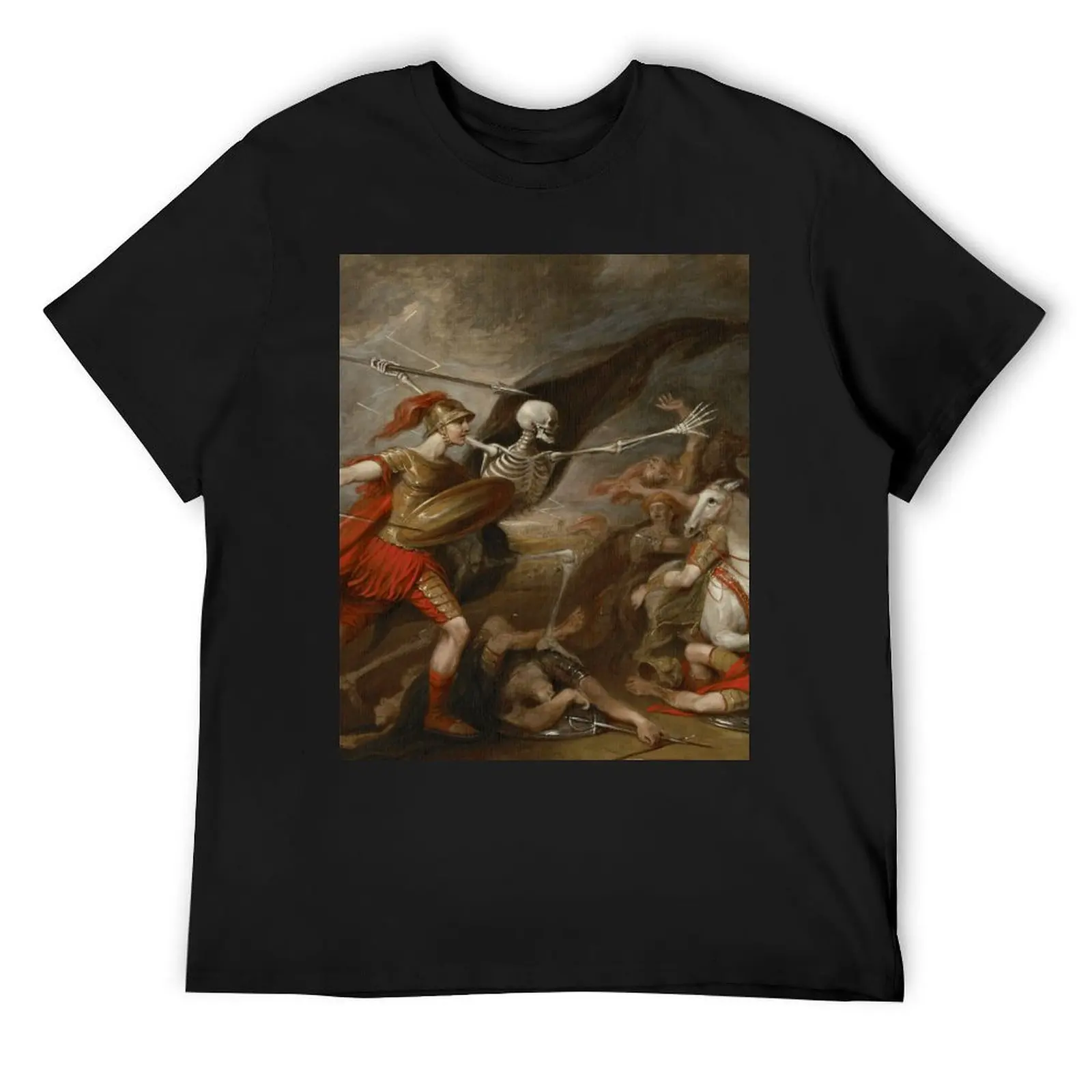 Joshua at the battle of Ai attended by Death by John Trunbul T-Shirt shirts graphic tee anime t shirts T-shirts for men cotton