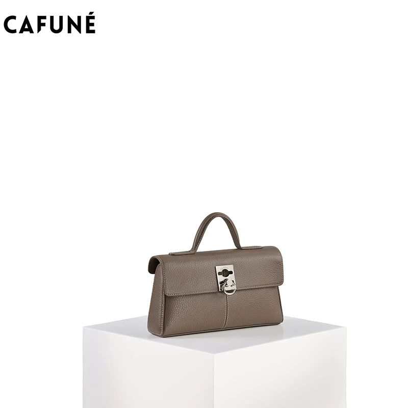 CAFUNE Women\'s Cowhide Vintage Briefcase Stance Wallet Shoulder Crossbody Commuter Carry Bag Messenger Handbag Bolsas Femininas