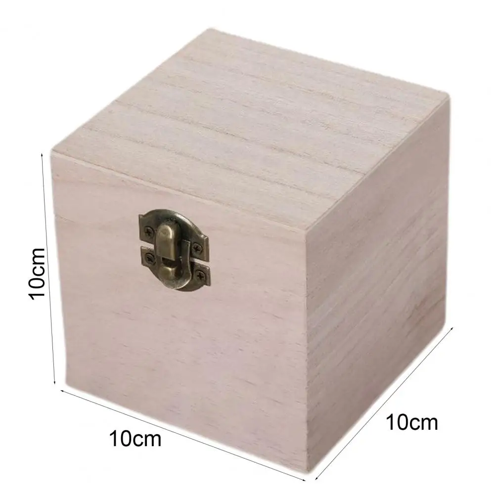 Storage Holder Square Shaped Storage Container Wood Adorable  Practical Wooden Vintage Jewelry Storage Box