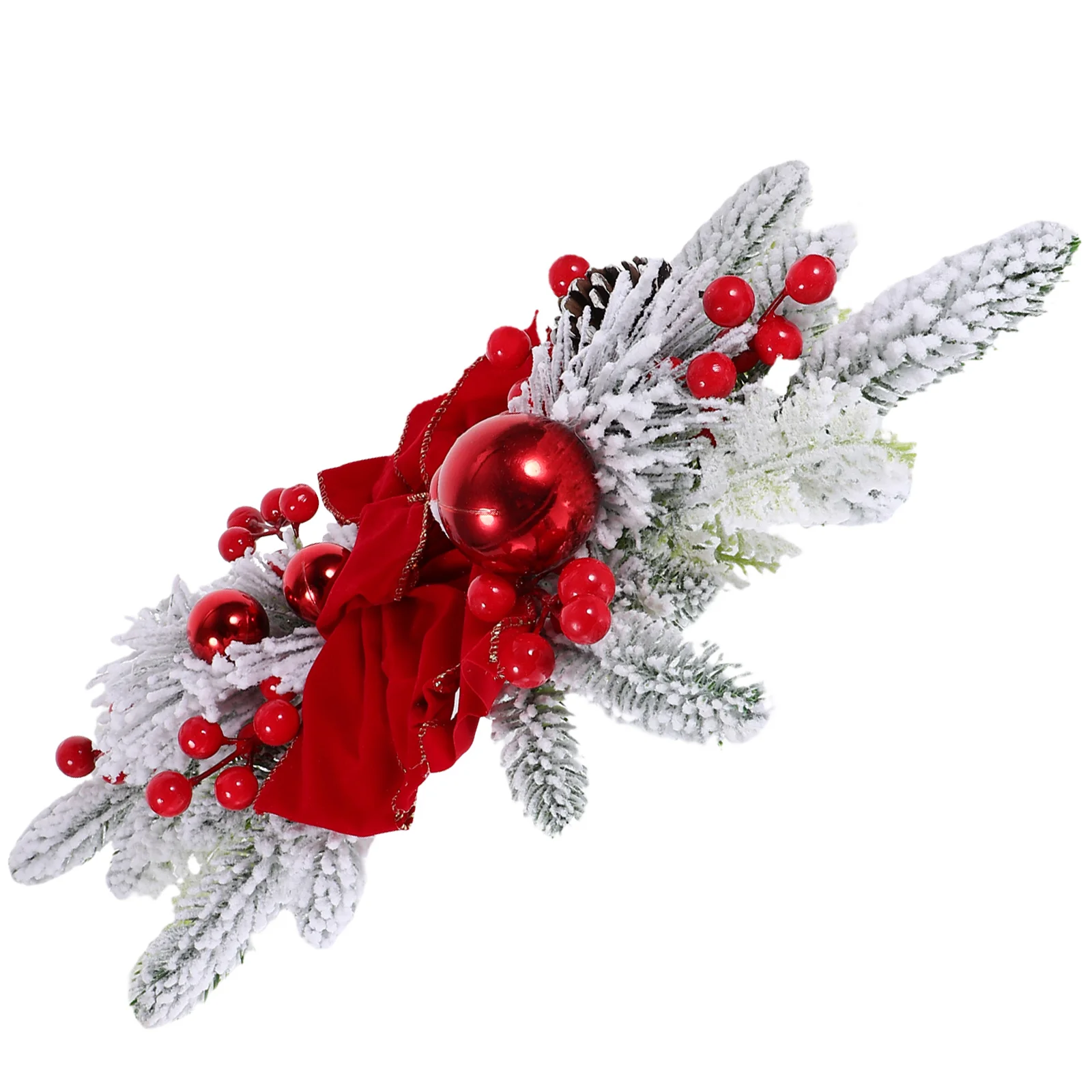 Christmas Wreath nament 45x20CM Red Glowing Pendant Stair Rail Wall Decor Festive Door Decoration Xmas Party Decors