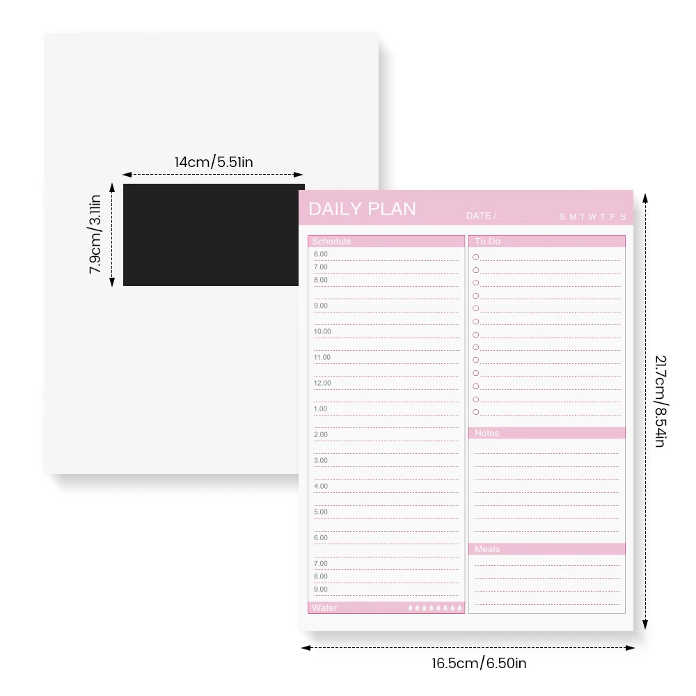 To-Do List Notebook - Daily Planner Notebook, Magnetic Refrigerator Sticker, No Date 52 Pages, 5.6