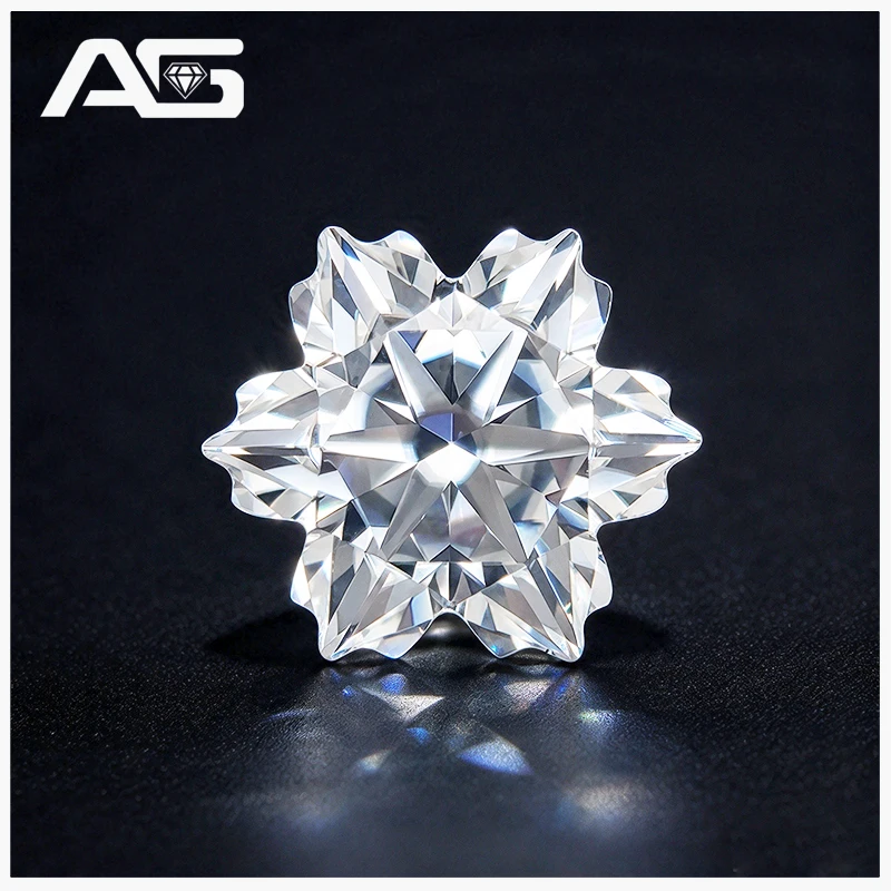White D Color Moissanite Stone Snowflake Cut 2.5-7.0ct VVS1 Pass Diamond Tester with GRA Certificate