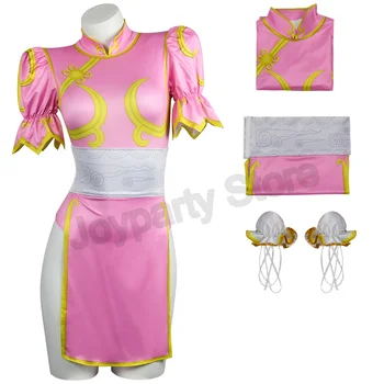 春麗角色扮演服裝遊戲角色街頭霸王藍色旗袍腰帶成龍功夫套裝角色扮演旗袍萬聖節套裝 8 最佳銷售 街頭霸王角色扮演 - №7