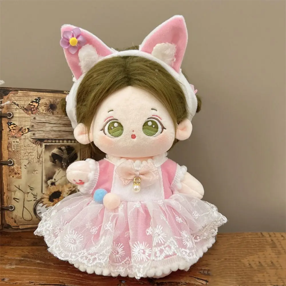 Rok putri 20cm pakaian boneka katun gaun gaya akademis Tanpa atribut pakaian boneka Kawaii DIY pakaian boneka mewah pakaian