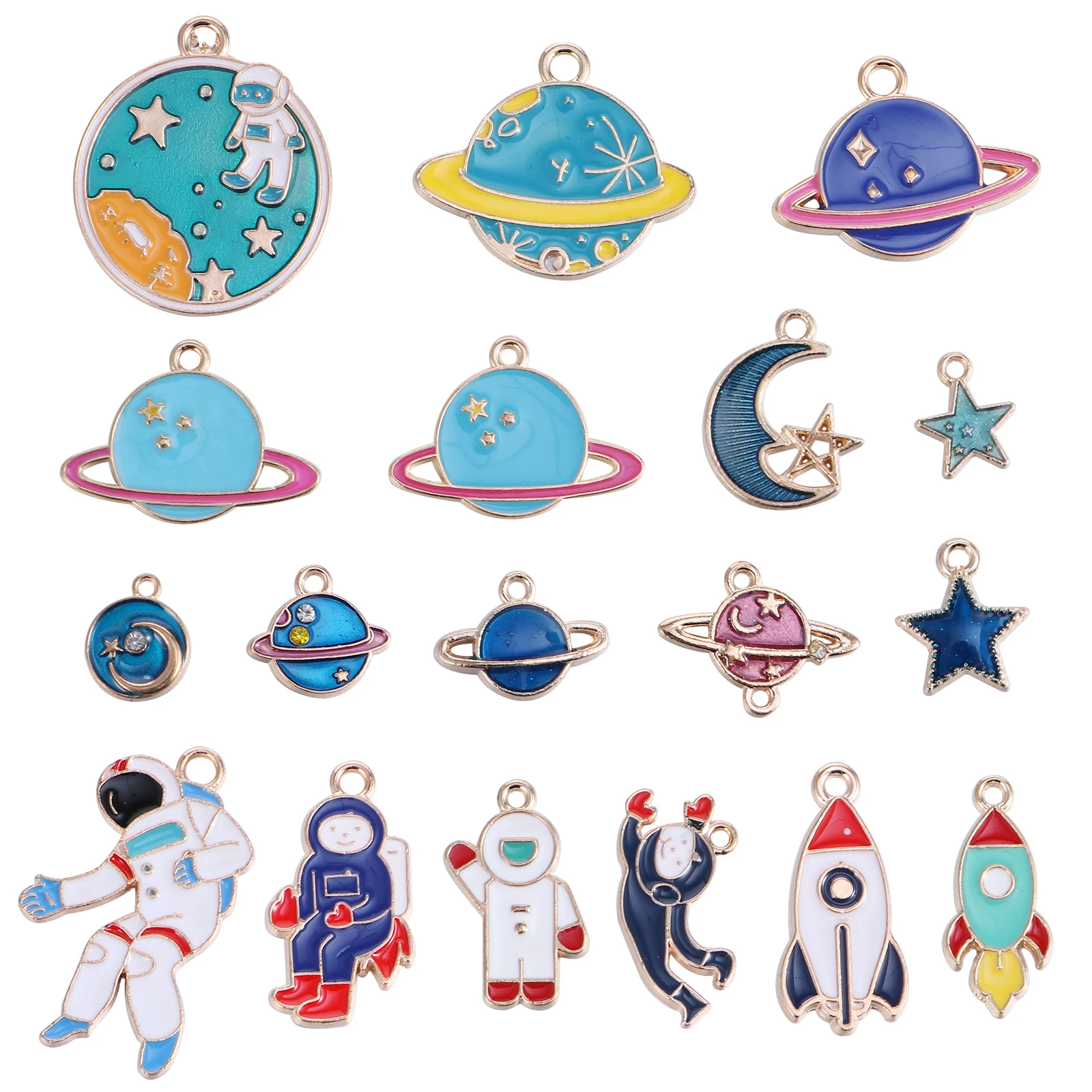 

18pcs Accessories Zinc Alloy Space Charms Pendants Necklace DIY Jewelry Universe Charms Pendants Making