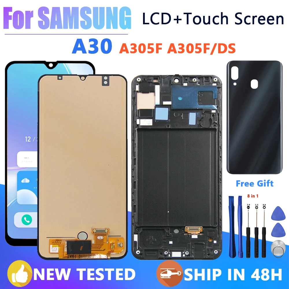 

Display AMOLED A30 For Samsung A30 A305/DS A305FN LCD Display with Touch Screen Digitizer Assembly For Samsung A30 lcd