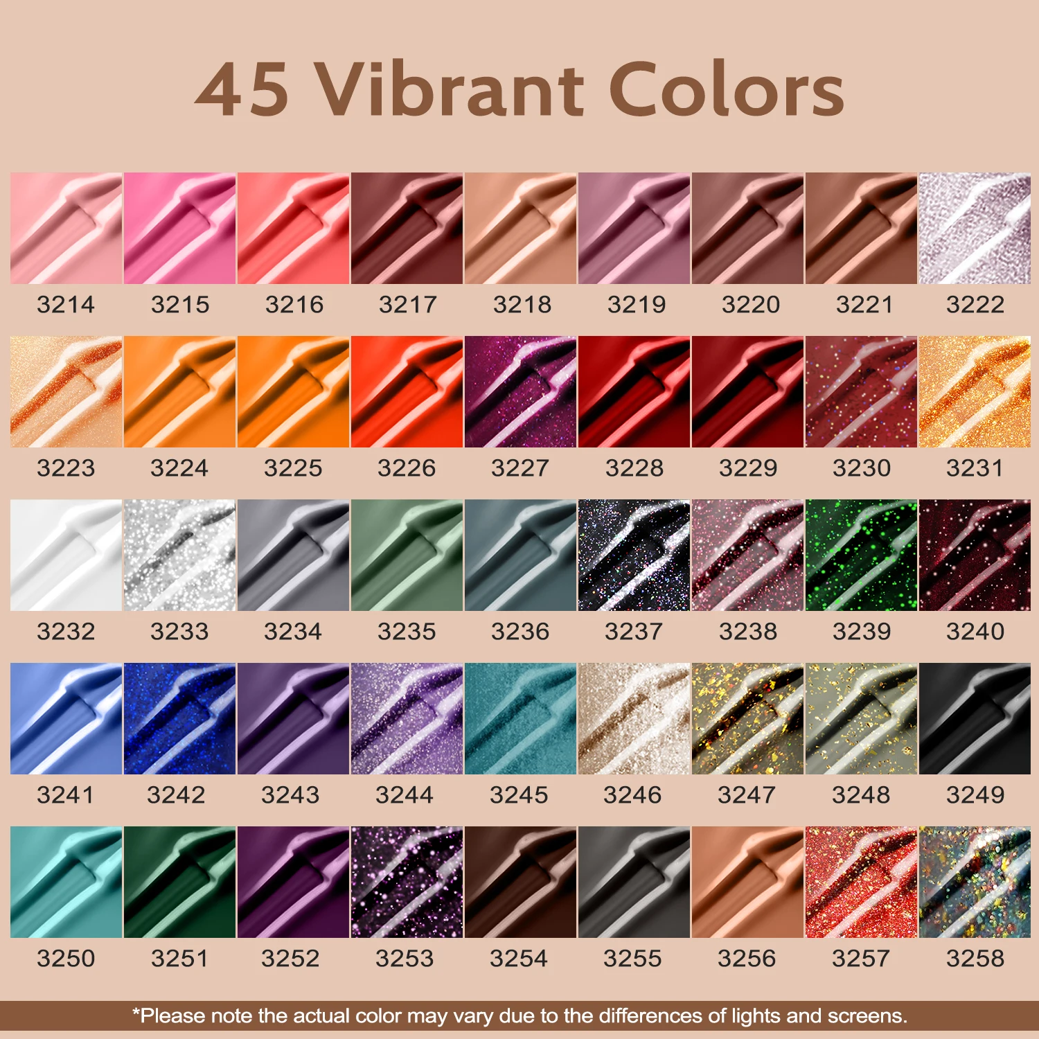 45 kleuren bruin rood roze glans glitter serie gel polish set en 4 flessen basis toplaag nagelprimer voor nail art manicure