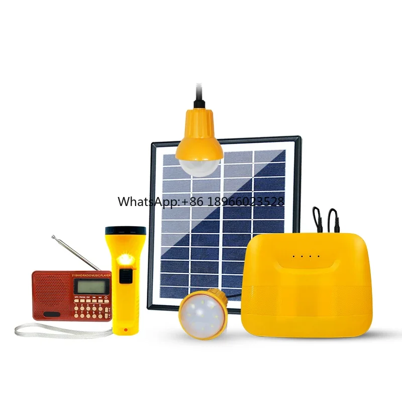 Portable Complete Mini Pico Solar Home Power System with 4 lamp kit for Off Grid Small Home Lighting