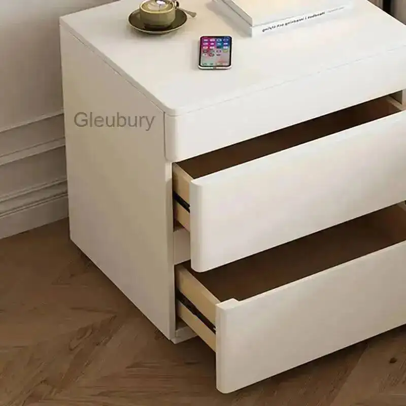 Nordic With Bedside Secret Table Cream Compartment Safe Modern Minimalist Nightstands Rustic Glamour Table De Chevet Furnitures