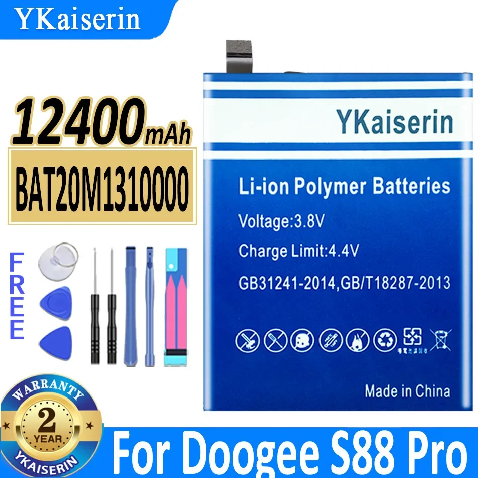 

Запасная батарея ykaisсеребрин BAT20M1310000 (S88 Pro) 12400 мАч для DOOGEE S88 Pro S88Pro + Бесплатные инструменты