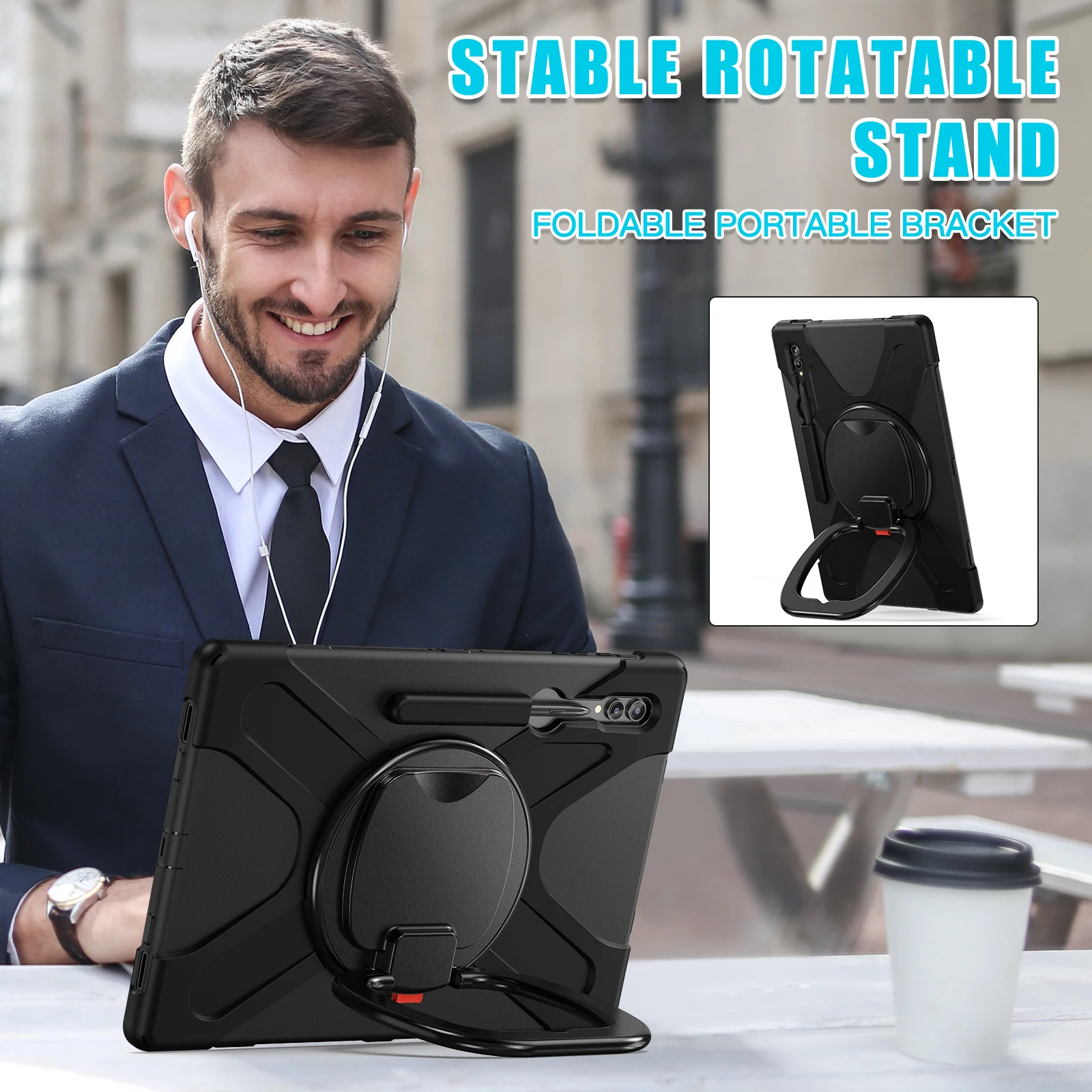 Imagem -05 - Capa Híbrida Universal com 360 Rotating Handle Grip Capa para Samsung Galaxy Tab s9 s8 Ultra Sm-x910 X916b X900 X906 14.6