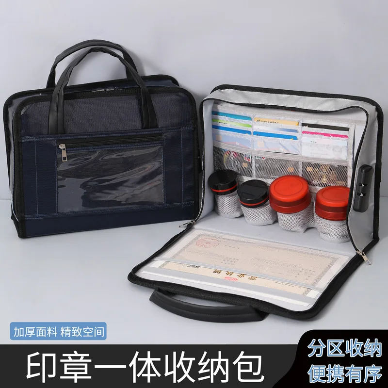 新しい耐火シールバッグ-防水オフィスシール収納バッグ-パスポート・免許証・重要書類収納バッグ-パスポートホルダー