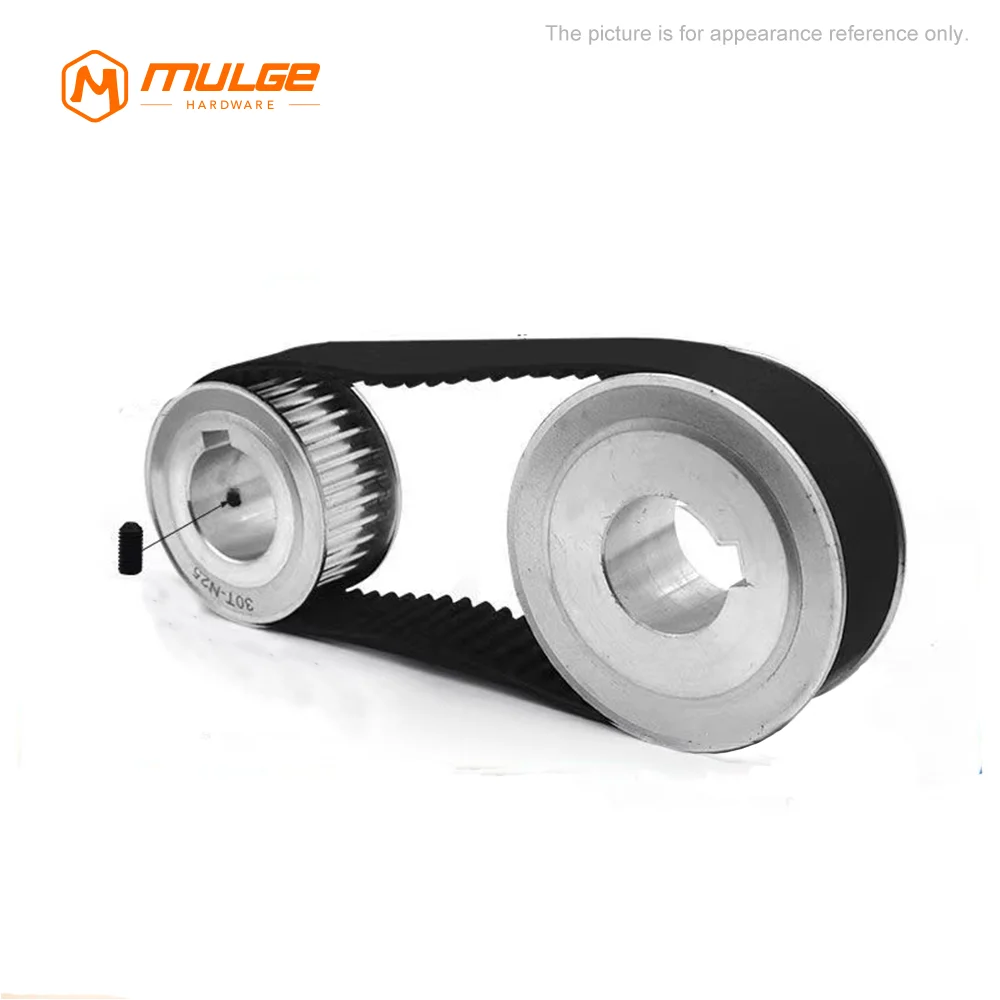 HTD 8M-AF 50T/60Tooth Timing Pulley Synchronus Pulley Round Bore Keyway Bore 10/19-30mm For Width 15/20/25/30mm 8M Timing Belt