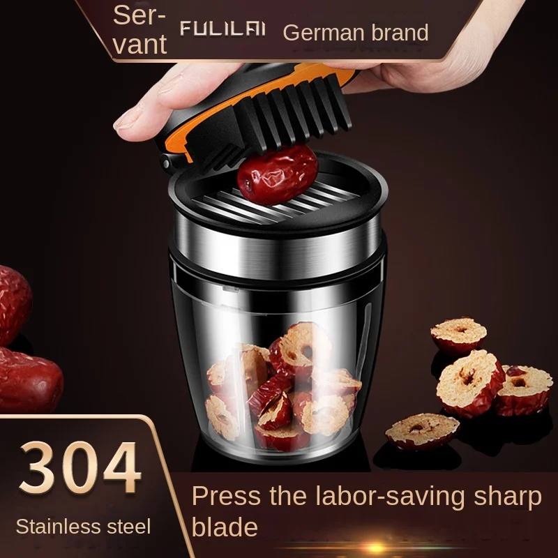 

A 304 stainless steel jujube slicer coring artifact strawberry fruit mushroom segmentation big jujube core coring device home