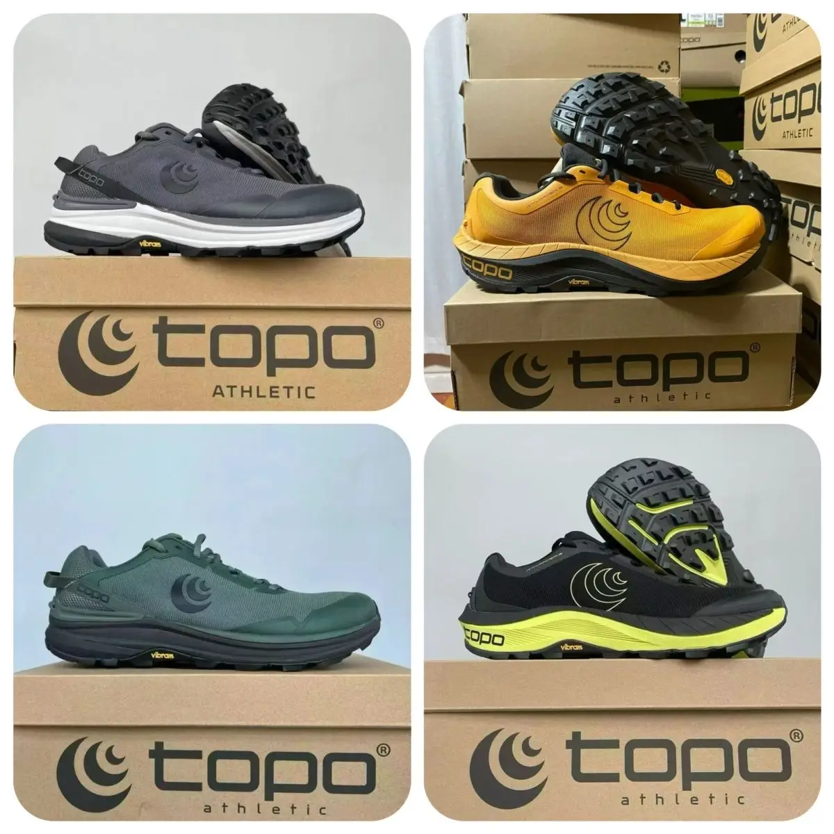

2026 New TOPO Men's Cushioned Lightweight Durable Vibram Sole Anti-Slip Trail Running Shoes Low-Top Outdoor Hiking Casual