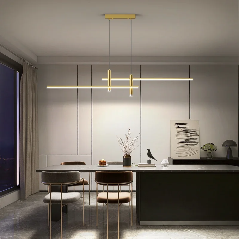 Imagem -02 - Modern Led Pendant Lamps para Kitchen Island Long Chandelier Lights para Mesa de Jantar Sala de Jantar Minimalista