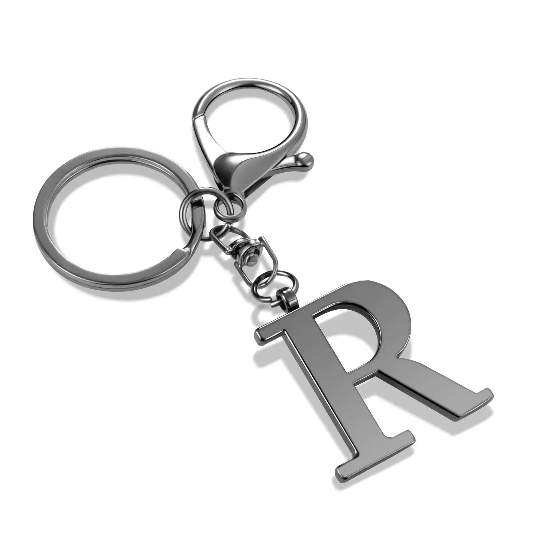 New Stainless Steel 26 Letter Keychain Stainless Steel Keychain First Letter Modern Minimalist Backpack Pendant Wholesale