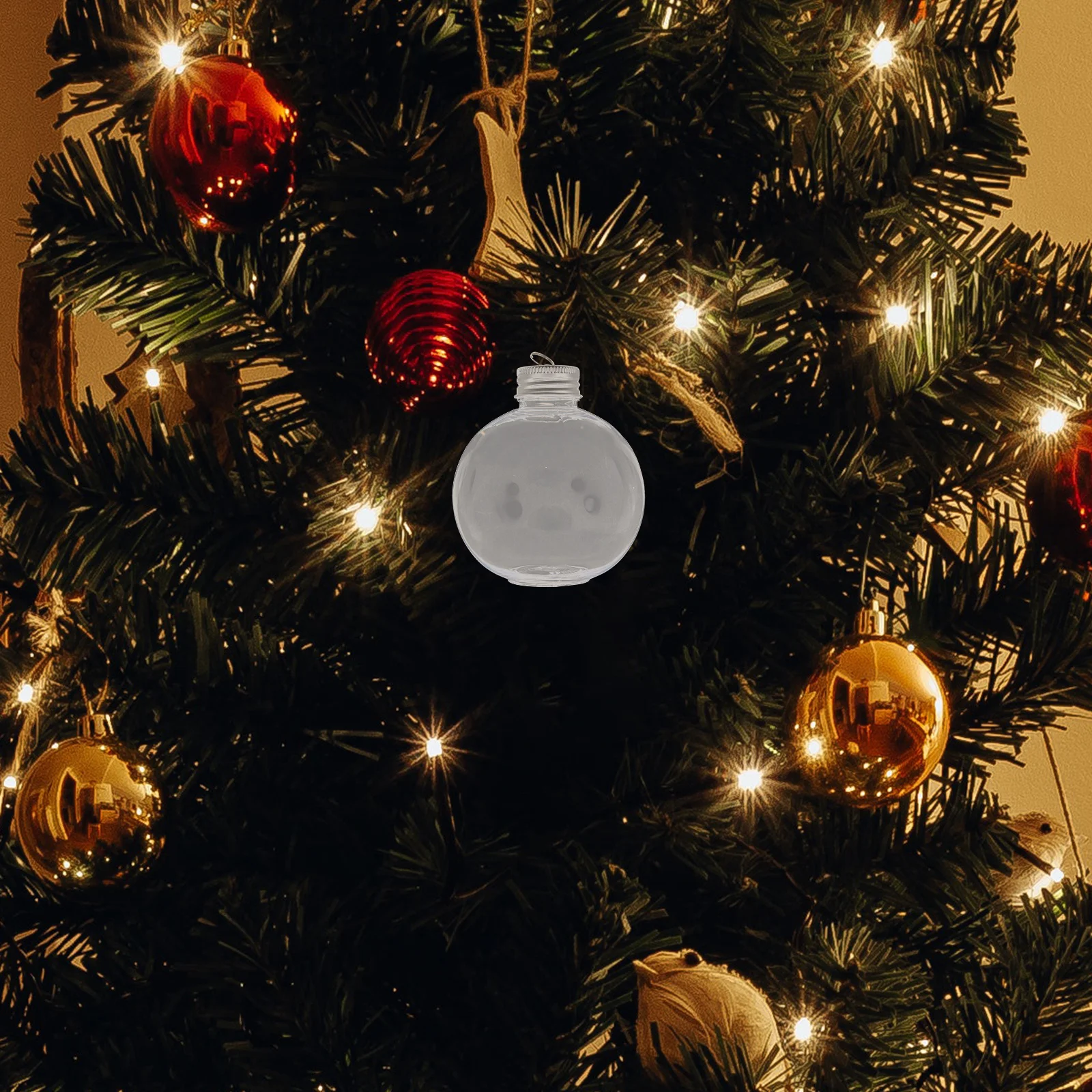 

6pcs Christmas Ball Ornaments Clear Bulb Shape Plastic Bottles For Diy Candy Jars Party Decoration Holiday Tree Pendant Home