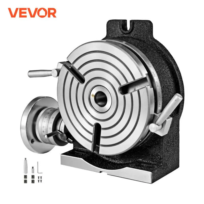 VEVOR Rotary Table 8 Inch/200 MM Horizontal Vertical MT-3 Rotary Table 3-Slot / 4-Slot for Milling 360 Degrees Precision Working