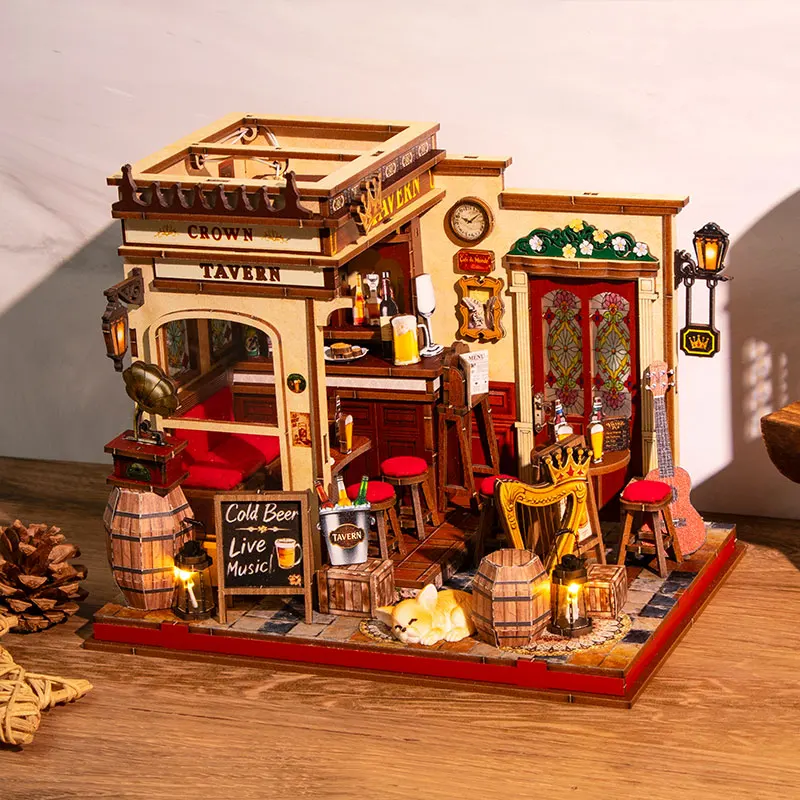 DIY Wooden Miniature Model Kits Doll Houses Cottage 3D Puzzle Dollhouse With Furniture Building Toys For Friends Birthday Gifts
