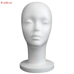 Female Styrofoam Mannequin Manikin Head Model Foam Wig Hair Glasses Display 2024 New Foam Head Decorative Ornaments Yi