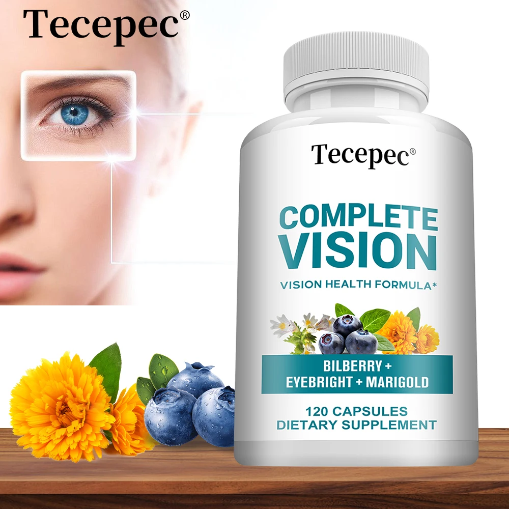 Lutein Zeaxanthin Eye Support Capsules with Bilberry, Blue Light Protection, Relieve Eye Fatigue, Support Macular & Night Vision