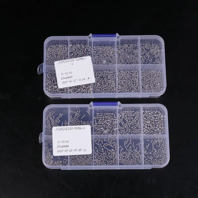 Bestseller 600/1200 Stück Mini-Kreuzschlitz-Metallschrauben Sortier-Set Miniatur-Blechschrauben DIY-Zubehör