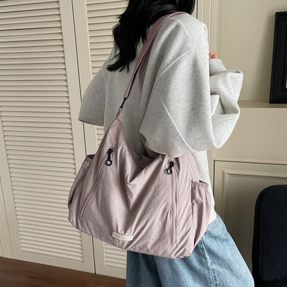 

Large Capacity Nylon Messenger Bag Casual Waterproof Square Crossbody Bag Korean Style Tote Single Shoulder Bag Students