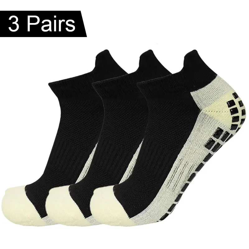 3 Pairs Anti-Slip Football Socks Men Women Athletic Soccer Socks Breathable For Running Basketball Cycling Sports Grip Socks