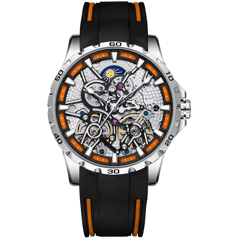 Ailang brand bubble Double Tourbillon fully automatic tourbillon large dial mechanical watch belt watch