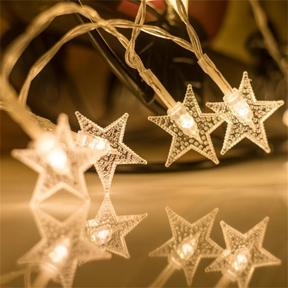 ไฟ LED Star String กันน้ําไฟ Fairy USB/แบตเตอรี่ดําเนินการไฟ Fairy สําหรับงานแต่งงานห้องนอนตกแต่งต้นคริสต์มาส