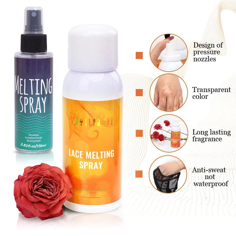 Deve comprar! Lace Melting Wig Glue Spray para fechamento Perucas Extensões, Spray adesivo Bond, Cabelo sem cola, 100ml