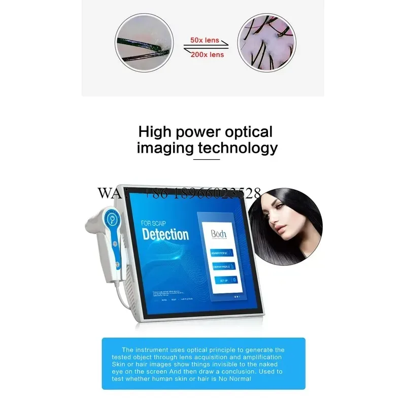 WMWMNU for Portable AI Scalp Analyzer Tri-Spectral Hair Follicle Tester High-Definition Mirror for Home Use