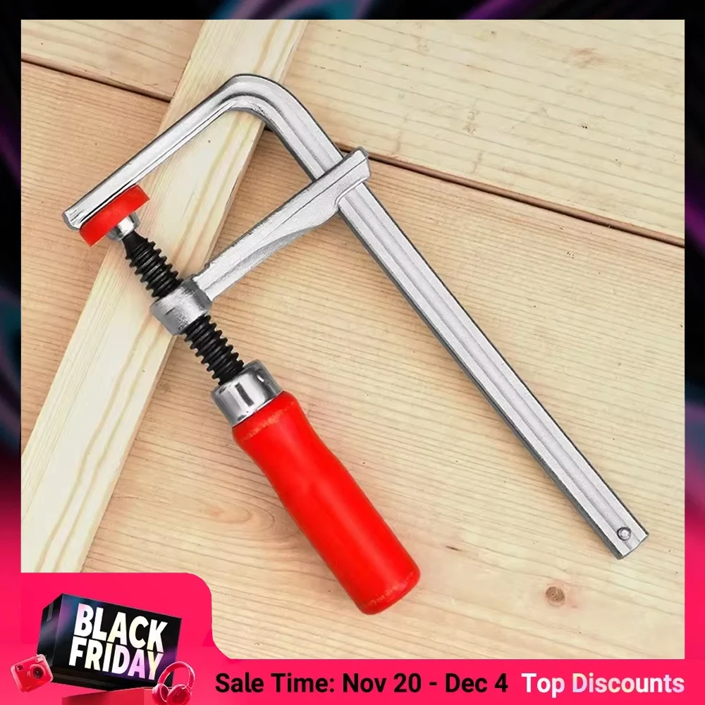 

New Allsome 120-300mm Wood Handle Guide Rail Clamps with Screw Action Arm for Woodworking MFT Table and Cutting Track