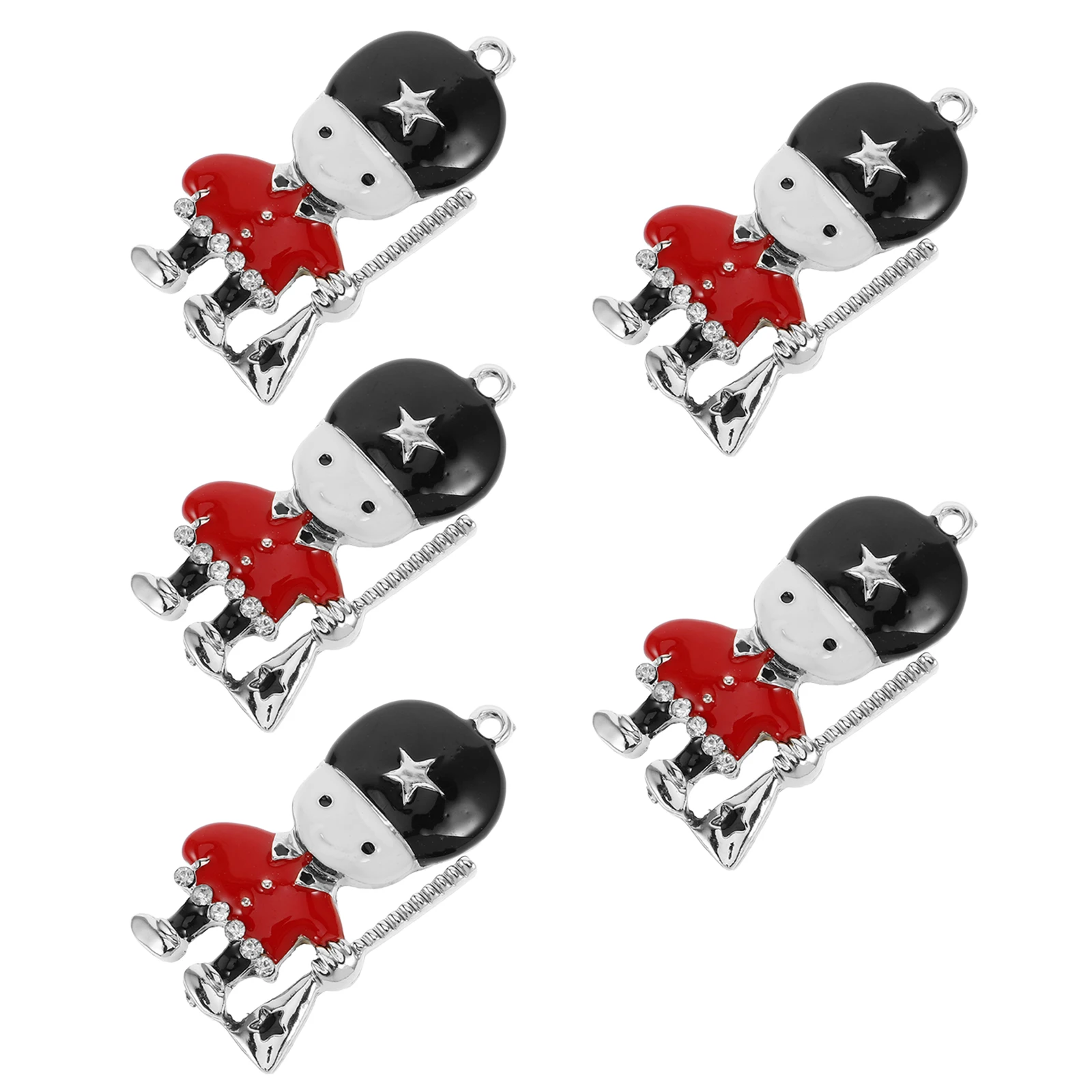 

5pcs Nutcracker Diy Charms Christmas Jewelry Handmade Pendants Accessories For Bracelet Necklace Earring Crafts Hand Chain Charm