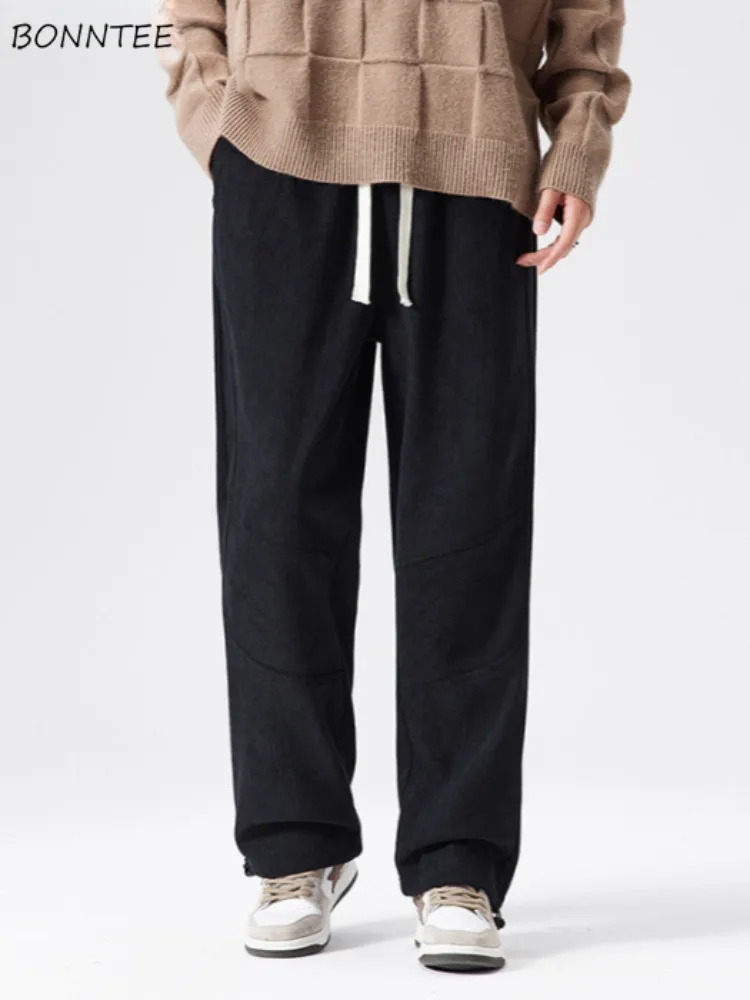 

Повседневные брюки мужские повседневные плюс бархатные теплые модные свободные осенне-зимние универсальные прямые брюки-карго со средней талией на шнурке мягкие эластичные