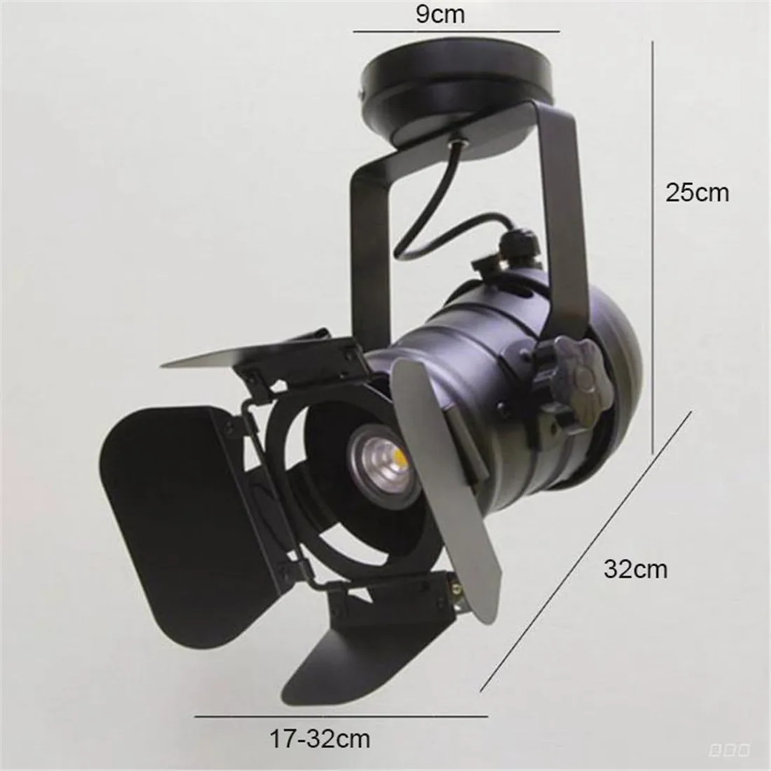 Industrial dimmable led ceiling lights 5W Theater light with 4-Leaf Barn Doors Vintage dimming lamp for shop home
