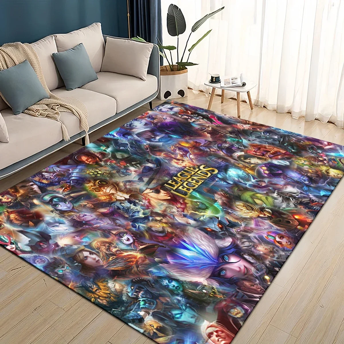 سجادة لعبة LOL Jinx League of Legends الجديدة لعام 2025 لغرفة المعيشة وغرفة النوم وديكور أريكة المنزل ، سجادة أرضية مضادة للانزلاق للأطفال